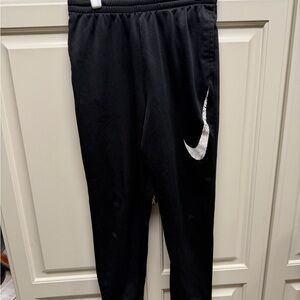 Nike Kids Black Sweatpants with Silver Logo
